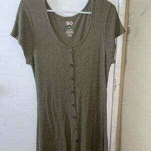 Green Button Up Dress